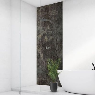 Beton Schwarz, fugenlose Wandpaneele aus Alu-Verbund 3mm, Duschrückwand