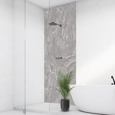 Marmor Hellgrau, fugenlose Wandpaneele aus Alu-Verbund 3mm, Duschrückwand