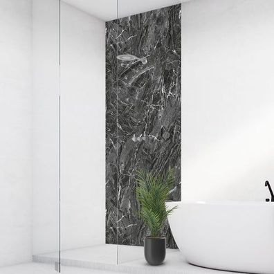 Marmor Natur Schwarz, fugenlose Wandpaneele aus Alu-Verbund 3mm, Duschrückwand