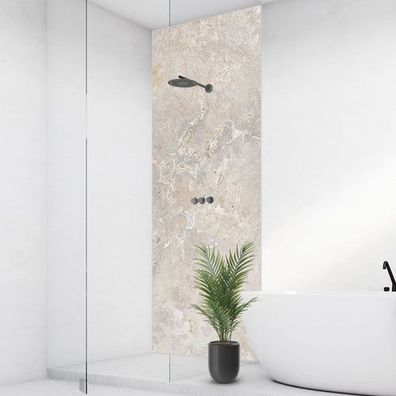 Naturstein, fugenlose Wandpaneele aus Alu-Verbund 3mm, Duschrückwand