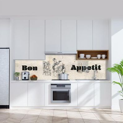 Bon Appetit auf Beton Vintage 2, fugenlose Wandpaneele aus Alu-Verbund 3mm, Küchenrüc