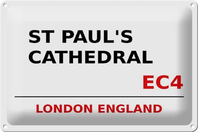 Blechschild London 30x20cm England St Paul´s Cathedral EC4 Deko Schild tin sign