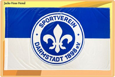 SV Darmstadt 1898 Stockfahne Fahne Hissfahne Flagge Hissflagge Gr. 150x90cm NEU
