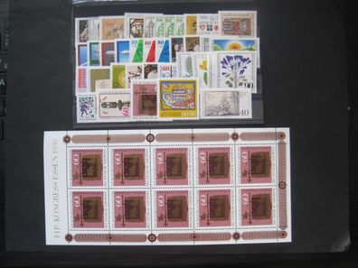 Bund Jahrgang 1980 Einzelmarken / Sätze aus MiNr. 1033-1067 postfrisch * * Auswahl