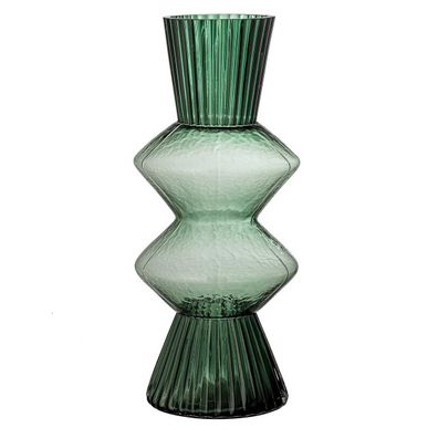 Tischvase Davine aus grünem Glas - Extravagante Blumen & Dekovase