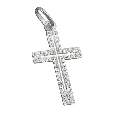 Anhänger 23x13mm Kreuz diamantiert Silber 925