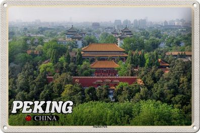 Blechschild Reise 30x20 cm Peking China Jingshan Park Deko Schild tin sign