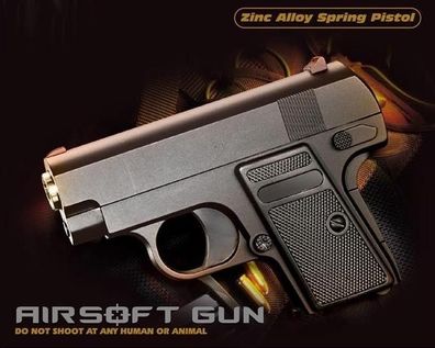 Softair Metall Pistole Waffe Airsoft V6 <0,5 Joule ab 14J., + ca.40 Kugeln, ca.13 cm