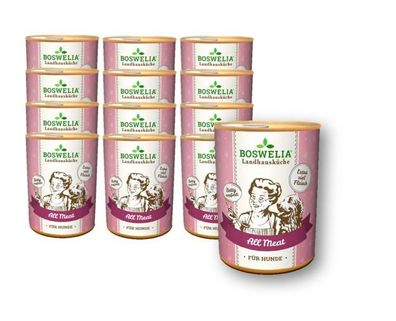 Boswelia - Betty's Landhausküche ¦ All Meat - 12 x 800g ¦ nasses Hundefu...