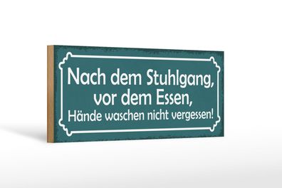 Holzschild Spruch 27x10 cm Hände waschen nicht vergessen Deko Schild wooden sign