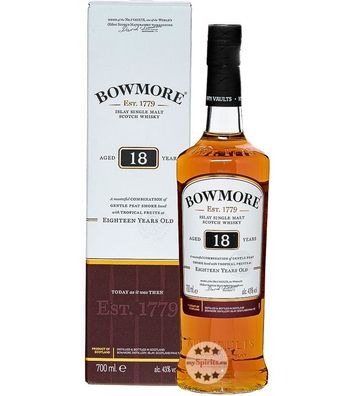 Bowmore 18 Jahre Islay Single Malt Scotch Whisky (43 % Vol., 0,7 Liter) (43 % Vol., h