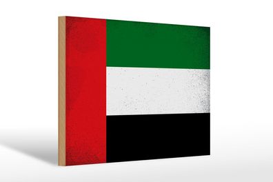 Holzschild Flagge Arabische Emirate 30x20cm Flag Vintage Deko Schild wooden sign