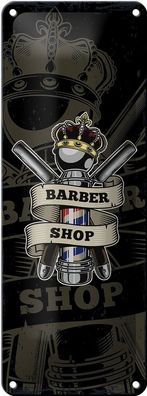 Blechschild Spruch Barbershop Friseur Salon Haare Deko 10x27cm Schild tin sign
