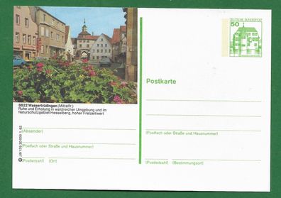 Ganzsache BRD Bildpostkarte Burgen und Schlösser Wassertrüdingen postfrisch P 13