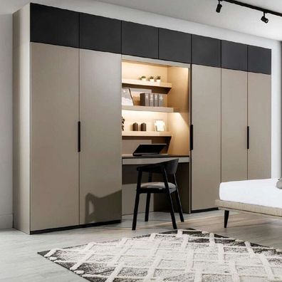 Kleiderschrank Grau Elegantes Holz Schlafzimmer Design Modern Möbel Luxus Neu
