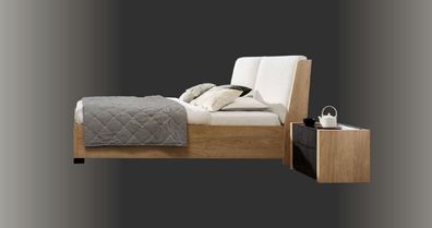 Bett Beige Holz Design Modern Schlafzimmer Doppel Betten Elegantes Möbel Neu