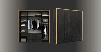 Kleiderschrank Schwarz Holz Schlafzimmer Design Modern Möbel Garderobenschrank