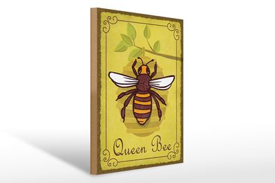 Holzschild Hinweis 30x40 cm Queen Bee Biene Honig Imkerei Schild wooden sign