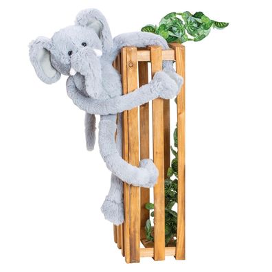 Elefant Kuscheltier 45 cm Grau Plüschtier mit Kletthänden