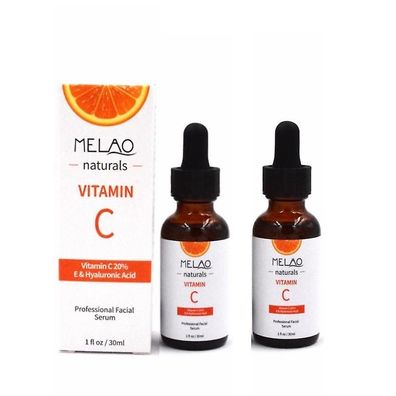 2 Stück Vitamin C Gesichtsserumcreme mit Hyaluronsäure, Anti-Aging, Anti-Falten, 30 m