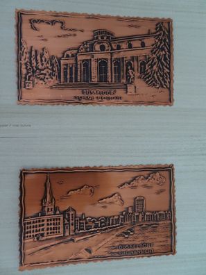 alte Grußkarte Echt Kupfer Düsseldorf Schloß Benrath Rhein helstein-Card