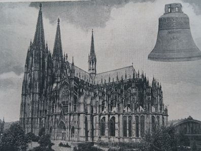 alte Postkarten AK Köln s/ w Kölner Dom Südseite Glocke Rheingoldverlag