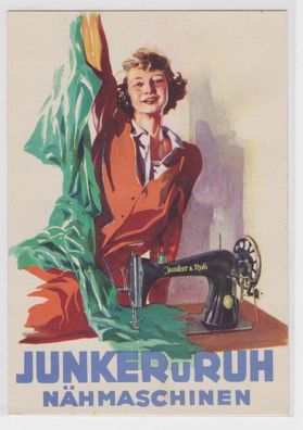 seltene Reklame Postkarte Junker und Ruh Nähmaschinen um 1925