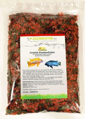 Cichlid-Flockenfutter für Barsche (1000ml / 150g)