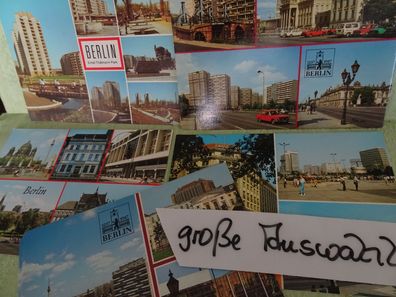 alte Postkarte AK Bild & Heimat DDR Berlin Alexanderplatz Brandenburger Tor ....