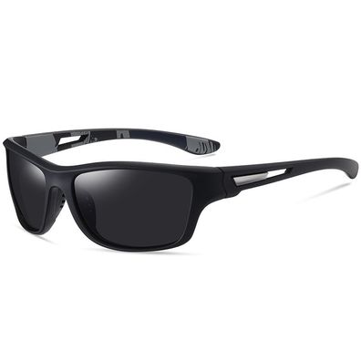 Schutzbrille, polarisierte Sportbrille fér Damen und Herren, 
UV400-Schutz. (Schwarz)