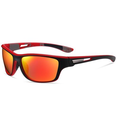 Schutzbrille, polarisierte Sportbrille fér Damen und Herren, UV400-Schutz. (Rot)