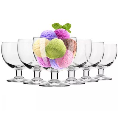 Krosno Gläser für Eis Dessert Eisbecher Eiskaffe | Set 6 | 350 ml | Spülmaschine