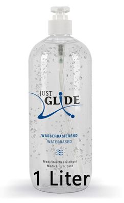 Just Glide Waterbased 1000 ml, Gleitgel, Vegan Wasserbasis, Gleitmittel, 1 Liter