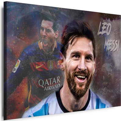 Bilder Leinwand Messi Sport Fußball Abstrakt Kunstdruck Wandbilder