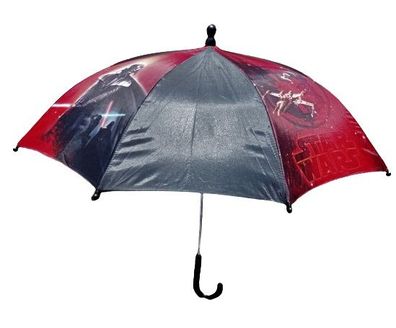 Kinder Regenschirm Star Wars Motive schwarz / rot - 67cm Durchmesser