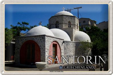 Blechschild Reise 30x20 cm Santorin Griechenland Kloster Profitis tin sign