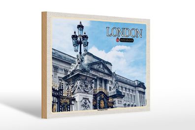 Holzschild Städte London England Buckingham Palace 30x20 cm Schild wooden sign