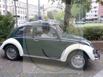 Foto Polizei 60er Jahre Polizeiwagen Streifenwagen VW Käfer Abzug 10 x 15