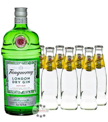 Tanqueray London Dry Gin & Schweppes Indian Tonic Set (43,1 % vol., 2,1 Liter) (43,1