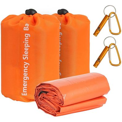 Notfall ¨¹berlebensschlafsack 2 St¨¹cke Leichter Thermo Biwaksack Wasserdichter Leich