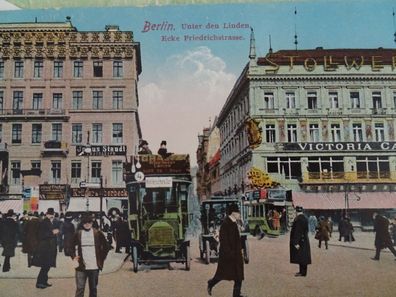 alte Postkarte AK KF Berlin Chromphoto Feldpost 1916 Unter den Linden Friedrichstr