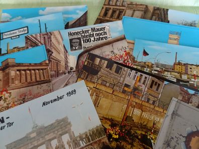 15 alte Postkarten AK Berlin Mauer 1961-1989