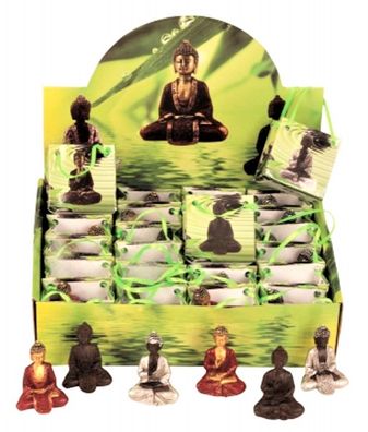 24 Buddha Figuren 5 cm in Geschenktüte im Display Mini Dekofiguren