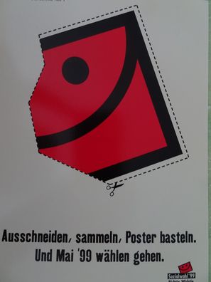 ältere WerbePostkarte AK Reklame Mai 99 Sozialwahl Starschnitt