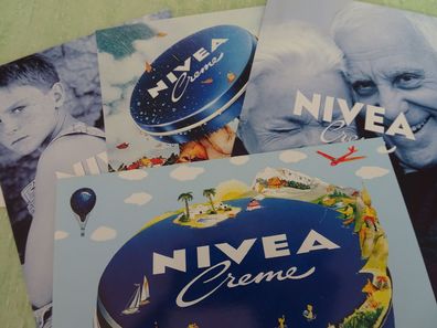 4 ältere WerbePostkarten AK Reklame Nivea Creme Beiersdorf AG Hamburg