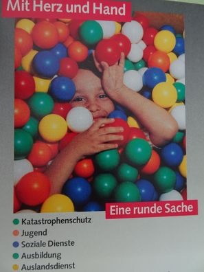 ältere WerbePostkarten AK Reklame Malteser Rettungsdienst Bällebad Kind