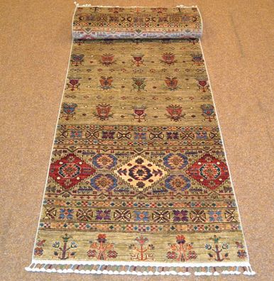 Handgeknüpfter Orientteppich Ariana aus Afghanistan Nr.78760 232x77cm