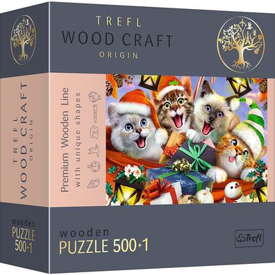 Trefl 20172 Wood Craft Weihnachtskätzchen 500 + 1 Teile Holzpuzzle