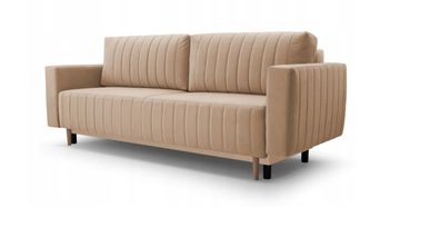 Schlafsofa mit Holzgestell Kippsofa Sofa mit Schlaffunktion und Bettkasten - RIVEN
