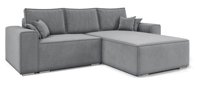 Ecksofa Lars - Schlaffunktion, Bettkasten, Samtstoff - Modern Design Schlafsofa